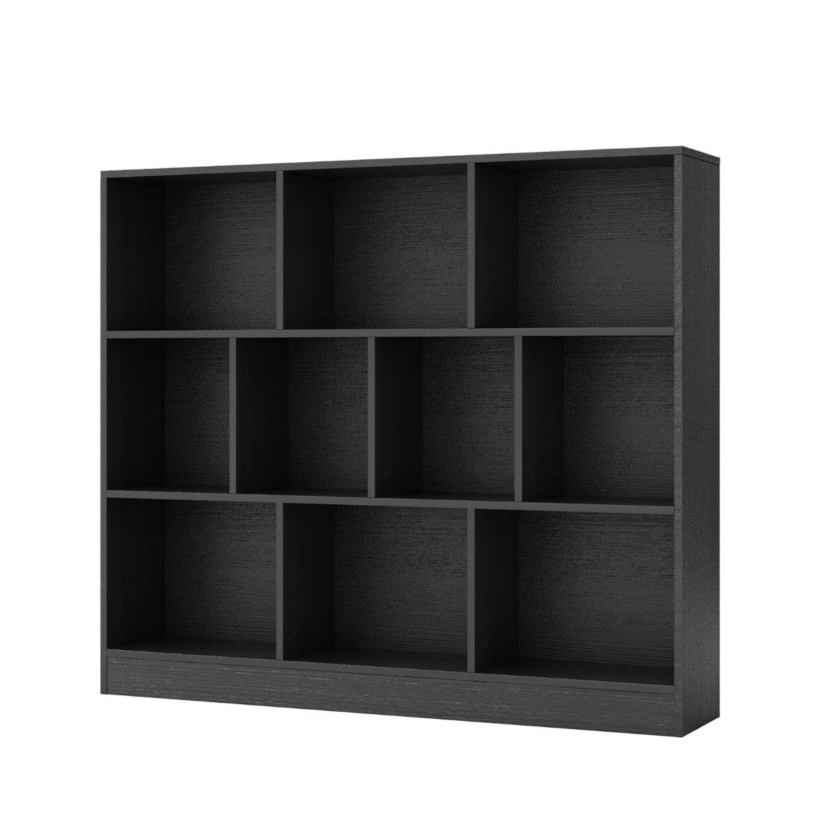 Nivå – Bokhylla med Fack Ställhylla Kubhylla Kontorshylla – 3 10 120 x 24 x 104 cm – Svart