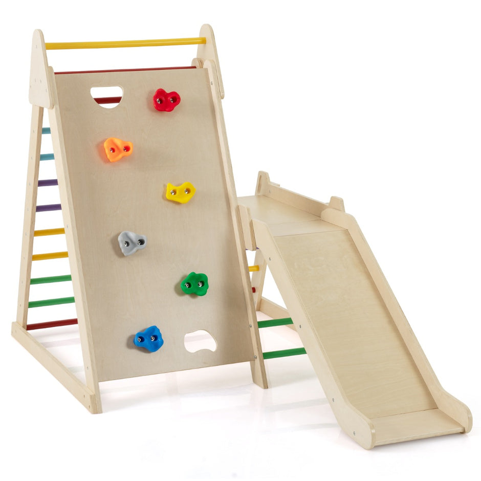 I – Kletterleiter och Klettervägg Rutsche Inomhus Klettergerüst För Klettern Färgfull – 3 1 – Färgglad
