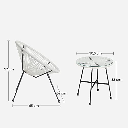 Trädgårdsmöbelset – Ergonomisk design – 2 stolar och bord – Vit