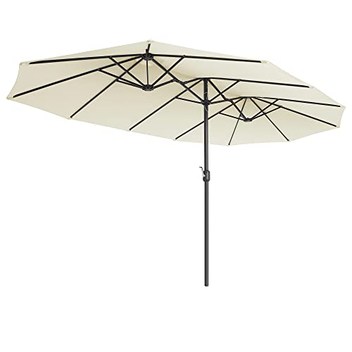 Dubbel parasol-460 x 270 cm-med pendel och UV-skydd