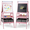 i – Barn Tafel med Pappersrulle och magnetisk Kritta Whiteboard Dubbelsidig – 3 1 – Rosa