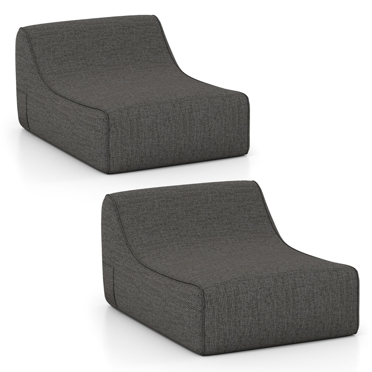 Uppblåsbar – lounge fåtölj ergonomisk lat soffa med avtagbar överdrag – Grå