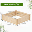 Blomlåda – Högbädd Trä Planteringslåda Fyrkantig Trädgårdsbädd med Öppen Botten Planteringsbädd för Gräsmatta Terrass – 102 x 102 x 30 cm – Natur