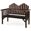 sits – trädgårdsbänk massivträ loveseat med lutande ryggstöd rymlig slats säte – 2 – Brun