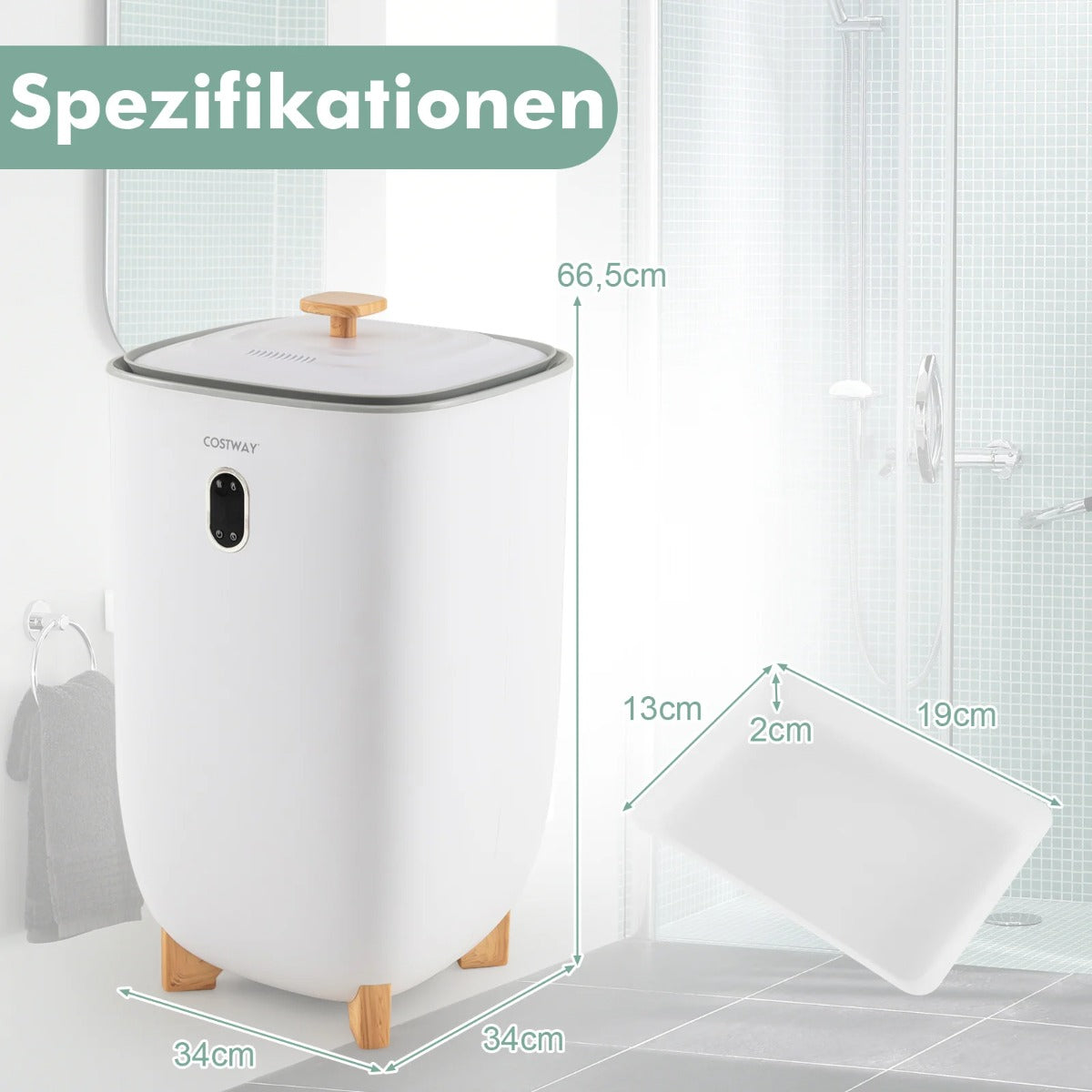 35L – Stor med timer Elektrisk Takvärmare – Vit