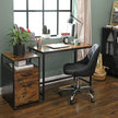 Skrivbord – Vintage finish – Stålram – Brun/svart