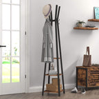 Pälsställ - med 3 hyllor - Gaderobisk standard - Industriell design - brun svart