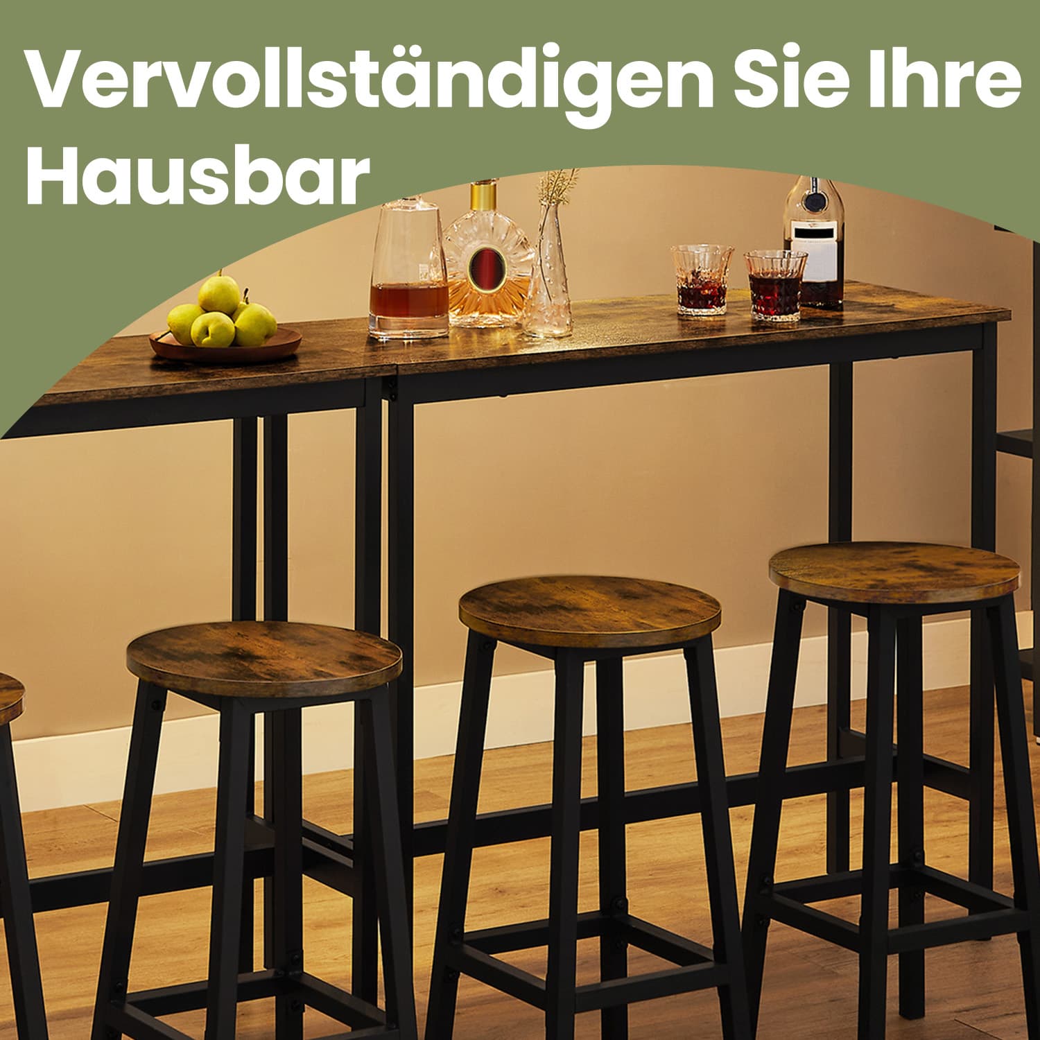 Barbord med 2 barstolar, barbord med barstolar, barbord och barstoluppsättning