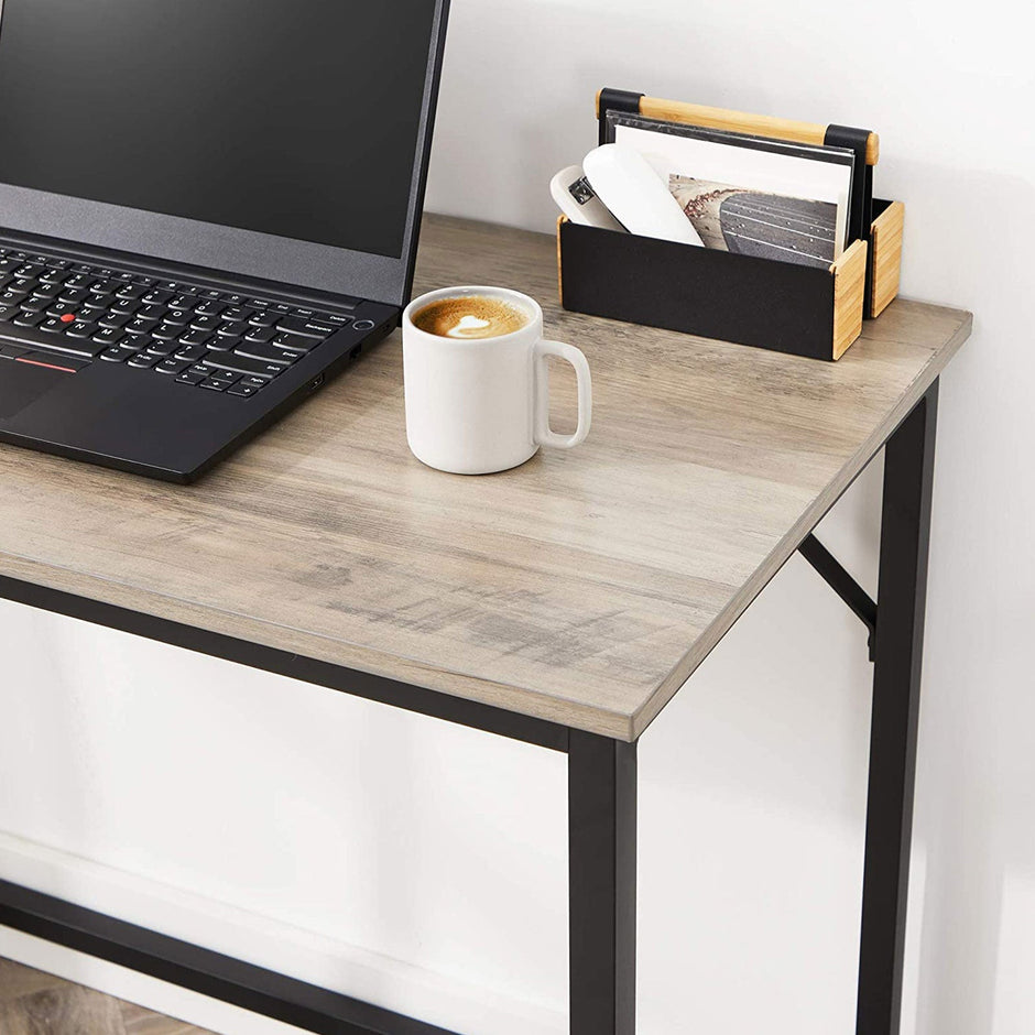 Smalt skrivbord – Industriell stil – Grå/svart