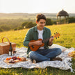 Tum – Ukulele Mahogny Trä Set med Bärväska Plektrum justerbar Rem – 21 – Natur