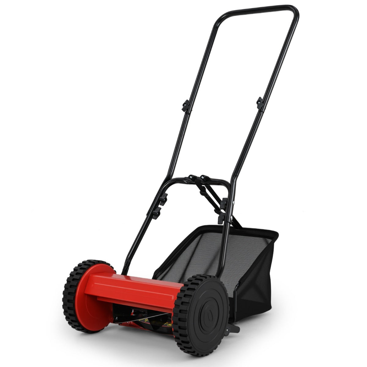 Spindelklippare – handdriven gräsklippare med klippbredd liter uppsamlare – 30 cm 18,5 – Röd