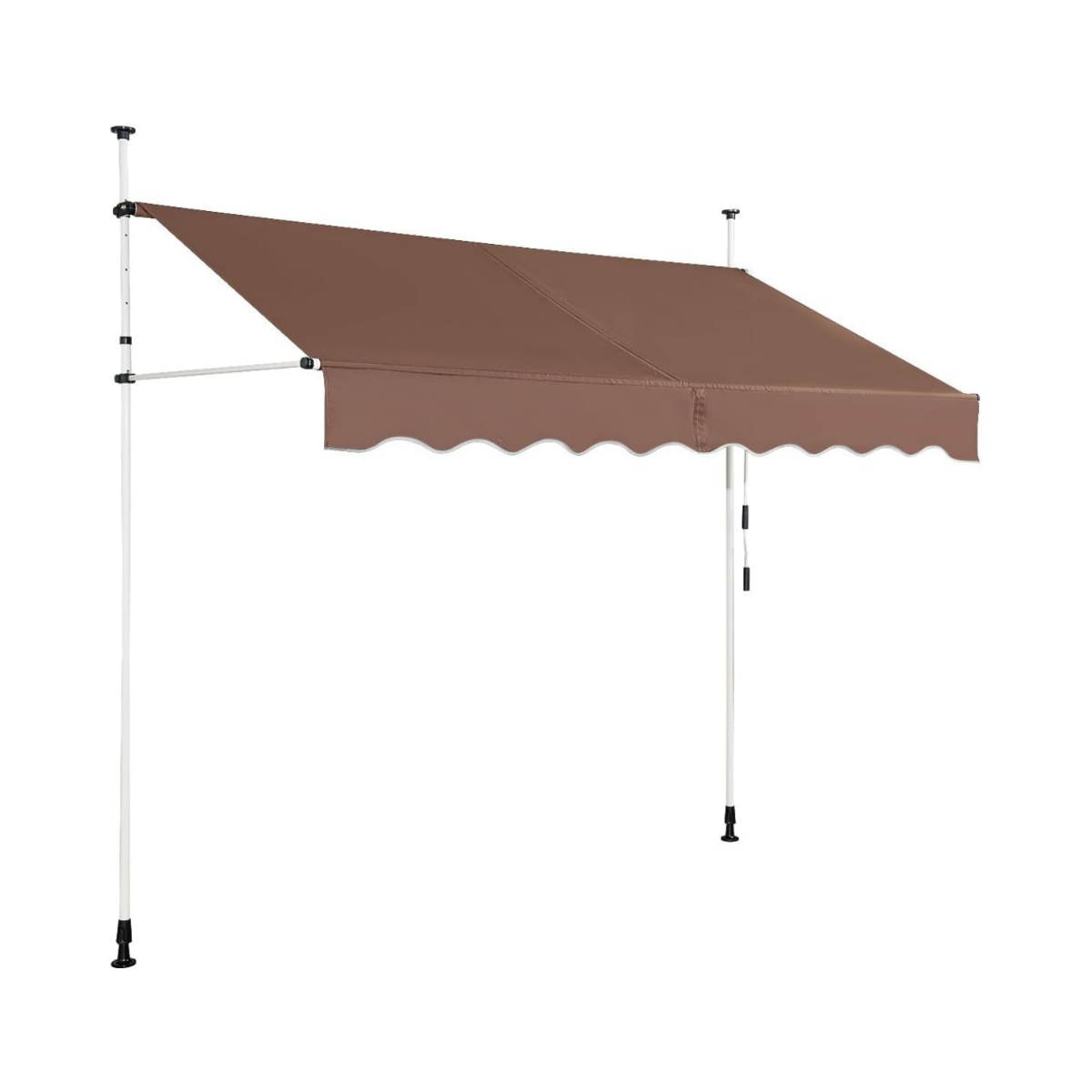 Klemmmarkis – bred balkongmarkis utan borrning UV beständig höjdjusterbar – 350 cm – Brun