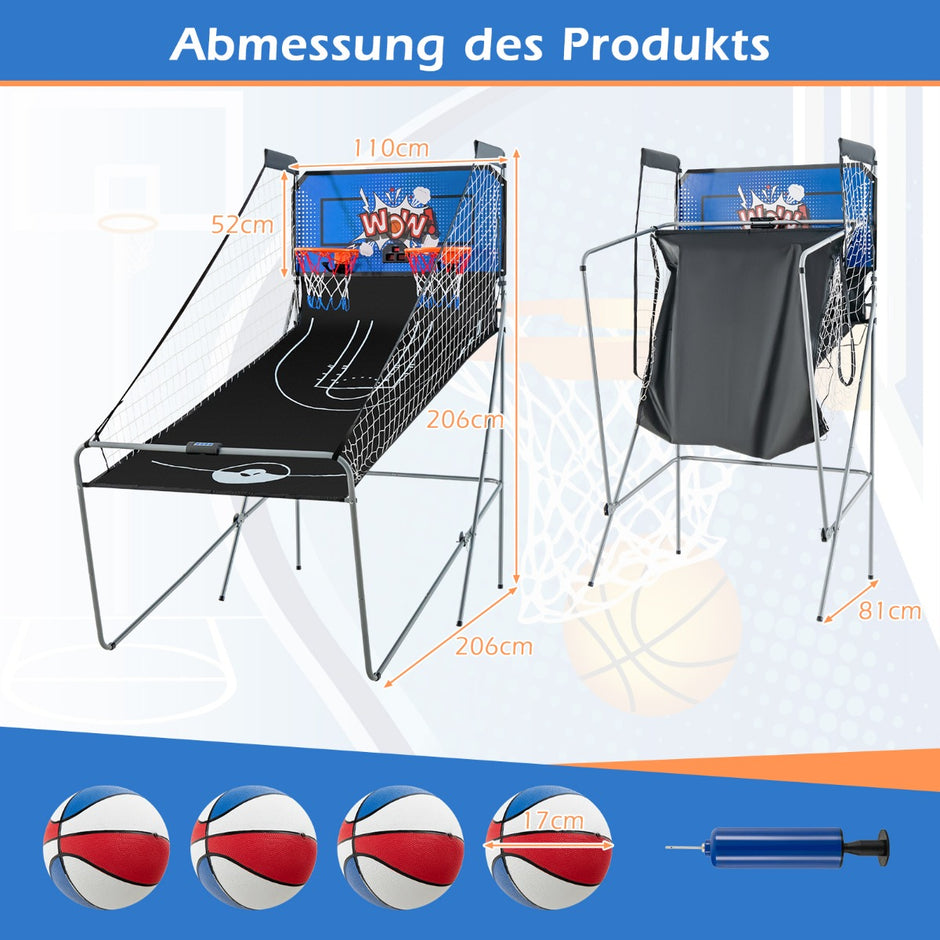 i – Basketautomat Fällbar Elektrisk Basketställning Skjutmaskin – 8 1 – Blå