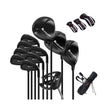 Del – Golfklubba Set för Högerhänt med Golfväska Stå bag – 11 – Svart
