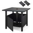 Utomhus – sidobord med parasollhål, trädgårdsbord sandpåsar, balkongbord – Ø 48 cm 2 – Svart