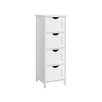 Badrumsskåp - smala - 4 lådor - 30 x 30 x 82 cm - vitt