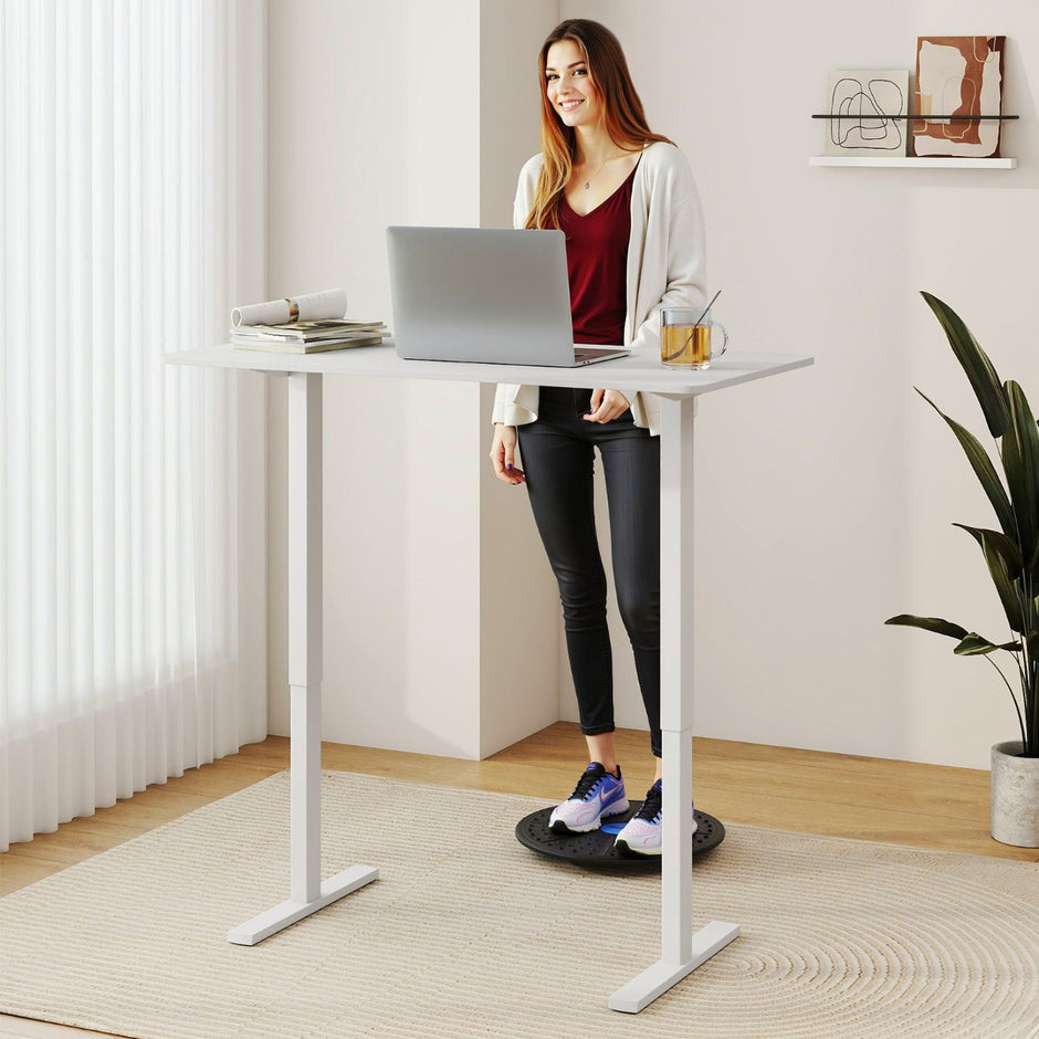 Höjjusterbart – Skrivbord med Krok Elektriskt – 120 x 60 cm – Vit