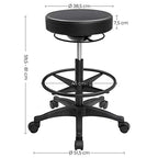 Arbetspall - Justerbar i höjd - 59.5-81 cm - 360 ° roterbar - svart