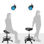 Arbetspall - Justerbar i höjd - 59.5-81 cm - 360 ° roterbar - svart