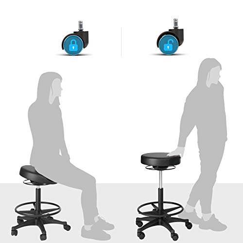 Arbetspall - Justerbar i höjd - 59.5-81 cm - 360 ° roterbar - svart
