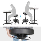 Arbetspall - Justerbar i höjd - 59.5-81 cm - 360 ° roterbar - svart