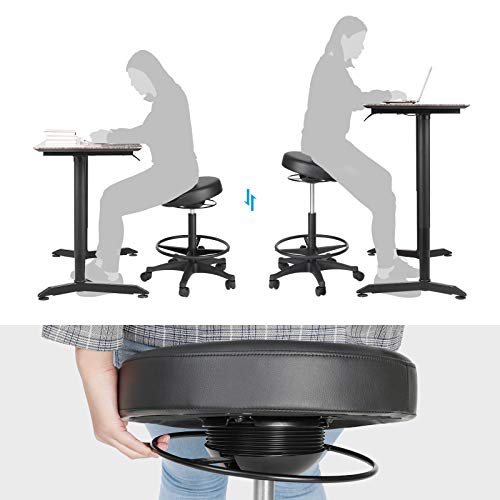 Arbetspall - Justerbar i höjd - 59.5-81 cm - 360 ° roterbar - svart