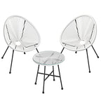 Garden Furniture Set - Balonet - 2 stolar och bord - vitt