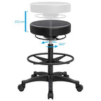 Arbetspall - Justerbar i höjd - 59.5-81 cm - 360 ° roterbar - svart