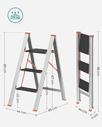 Stege - 3 steg - vikbar - silver