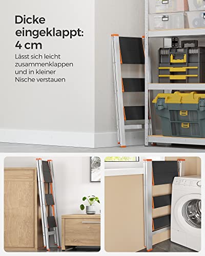 Fällbar stege – 3 steg – Aluminium – Silver