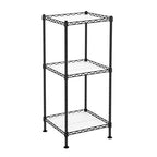 Badrumshylla - skåp - metallställ - 3 nivåer - 30 x 30 x 73 cm - svart
