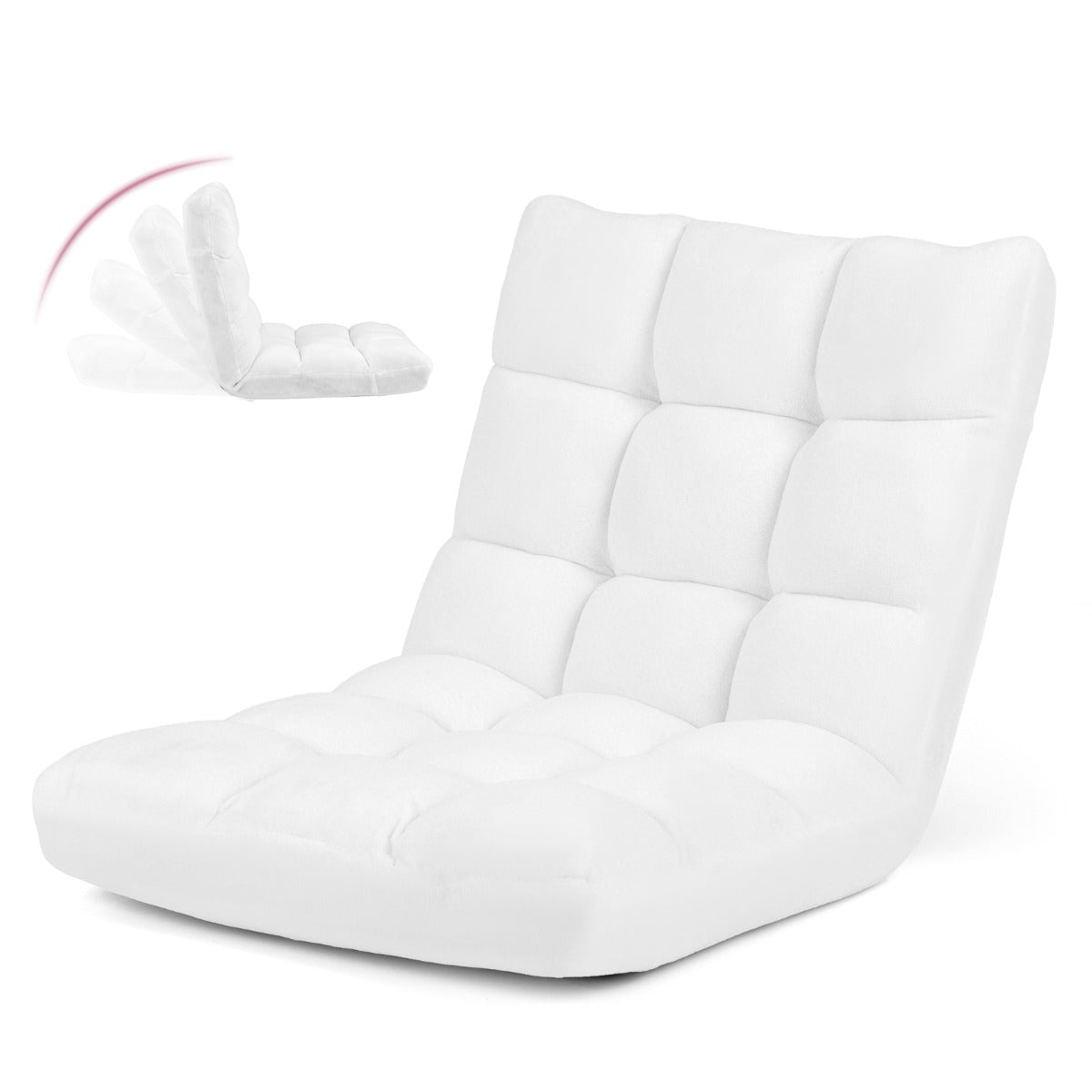 Golvstol – Ihopfällbar Lazy Sofa Lat Tatami Golvkudd – Vit