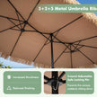 Hawaii – parasoll, med vev och metallribbor – 12 450 cm – Brun