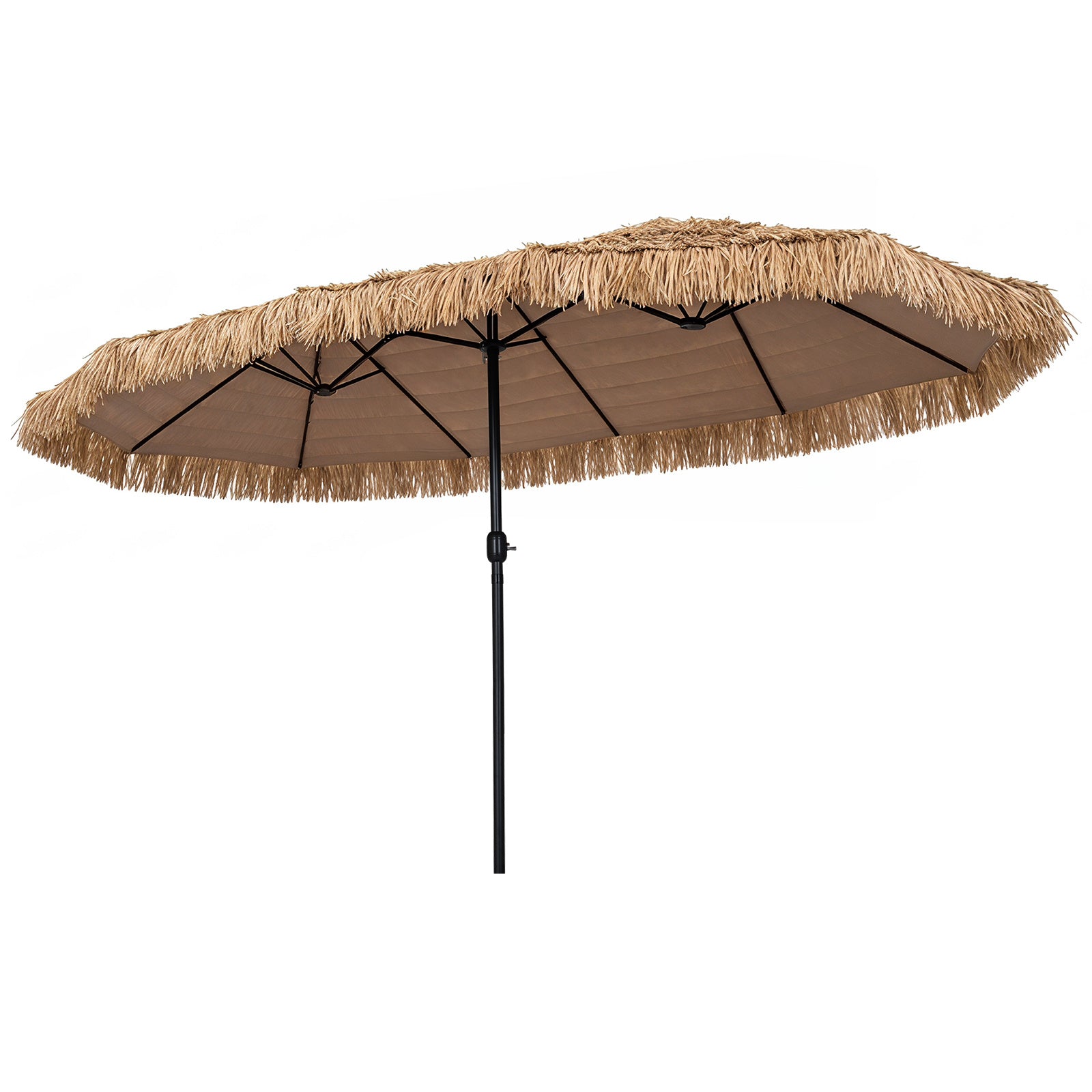 Hawaii – parasoll, med vev och metallribbor – 12 450 cm – Brun