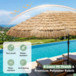 Hawaii‑solparaply – med LED och paraplystativ, halmparaply vev, solskydd metallstödben – 12 450 cm