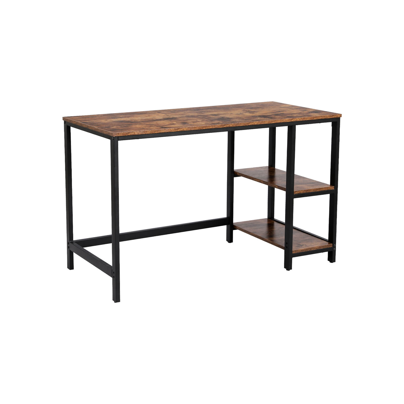 Skrivbord - PC -tabell med 2 hyllor - vänster eller höger montering - 120 x 60 x 75 cm