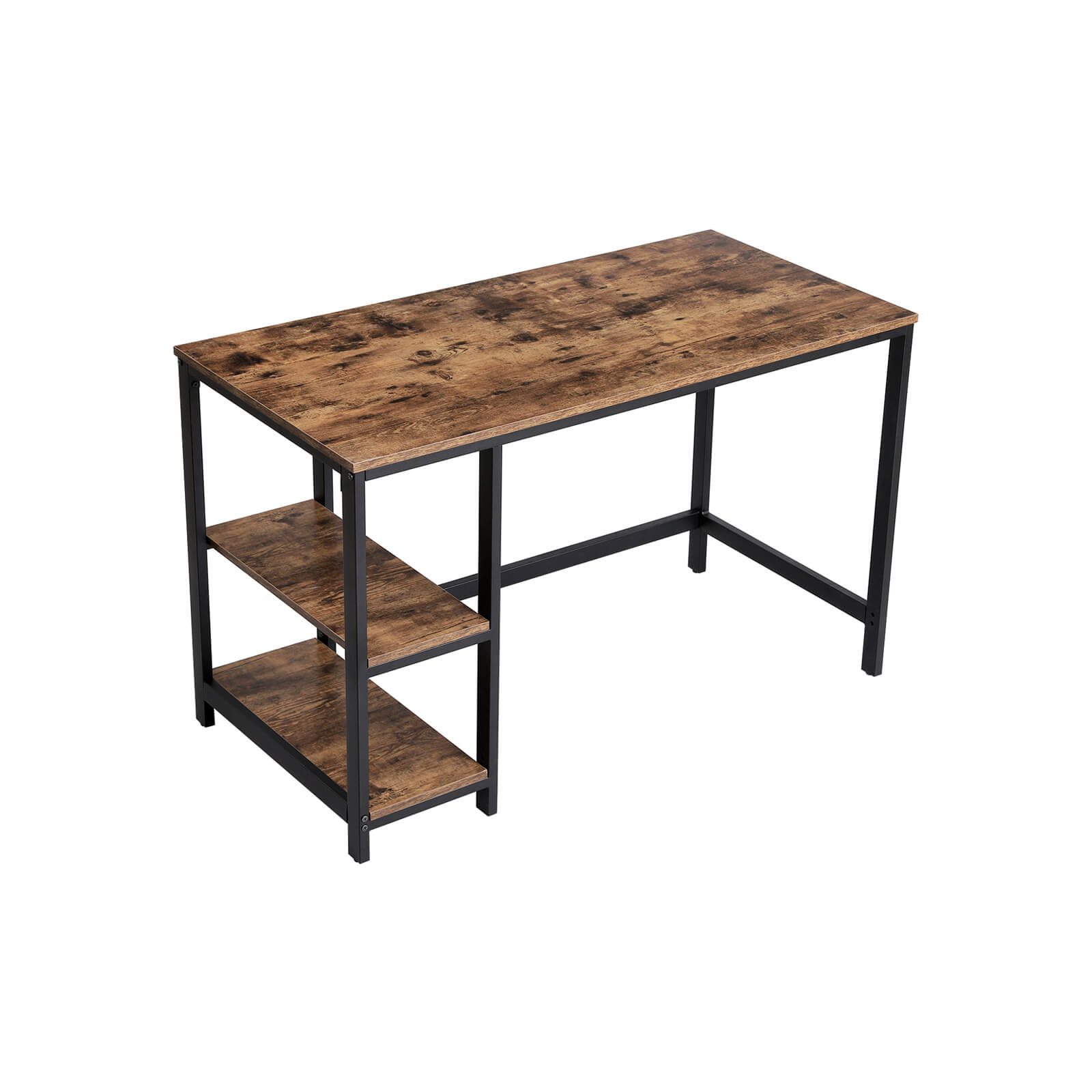 Skrivbord - PC -tabell med 2 hyllor - vänster eller höger montering - 120 x 60 x 75 cm