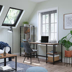 Skrivbord - PC -tabell med 2 hyllor - vänster eller höger montering - 120 x 60 x 75 cm