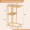 pack – sidobord Smalt nattduksbord Rektangulärt soffbord C form Bambu – 2 – Natur