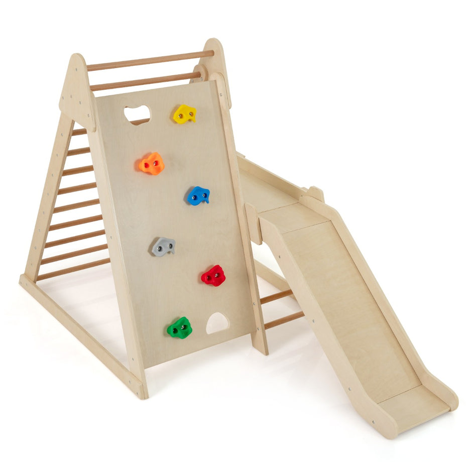 I – Kletterleiter och Klettervägg Rutsche Inomhus Klettergerüst För Klettern Naturlig – 3 1 – Natur