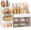 Make-up Organizer – Met Laden en Kwastenhouder – 3-in-1 – Voor 30+ Producten – Wit