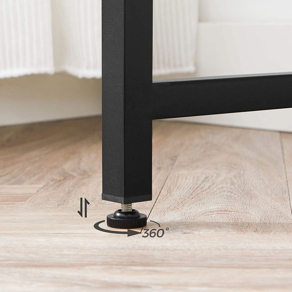 Smalt skrivbord – Industriell stil – Grå/svart