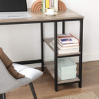 Bureau - L -Hoekbureau med 2 hyllor - Space -Saving - Industrial Design