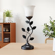 Vintage – nattlampa med tulpanformad lampskärm i glas och metallblad Retro – Grön