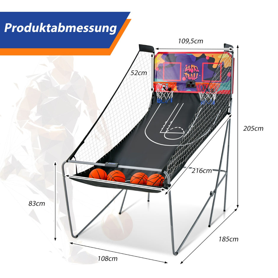 Basketballautomat – Fällbart Arcade spel med korgar – 2 – Svart
