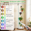 nivåers – växtställ med LED belysning och hjul Blomställning Växthylla + – 6 – Vit