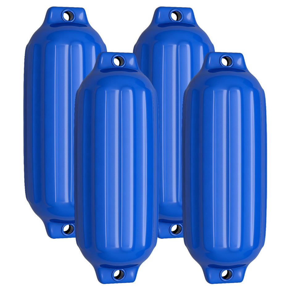 Pack – Boat Fenders för dockning Ribbed Bumpers – 4 – Blå
