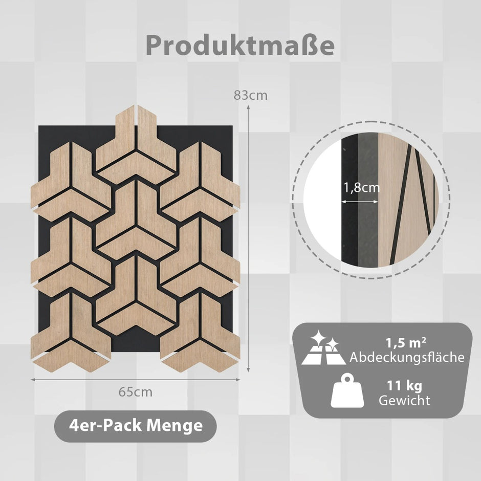 pack – akustikpaneler för väggar med oregelbundna träribbor Ljudabsorberande – 4 27 – Natur