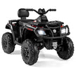 Barn – ATV 24V sitsig hjulig fyrhjuling Elfordon med motorer Mjuk start och fjädring LED lampor Musik – 2 4 4 – Svart
