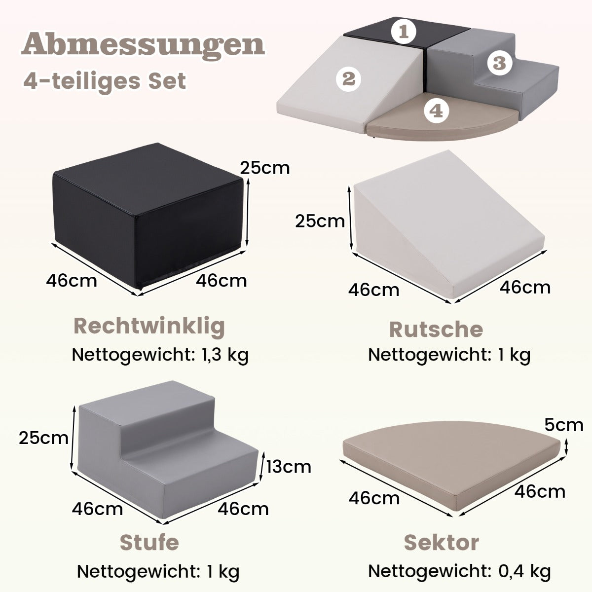 TLG. – Skumplastklossar för lek och klättring Jätteklossar Stora Svarta – 4 – Svart